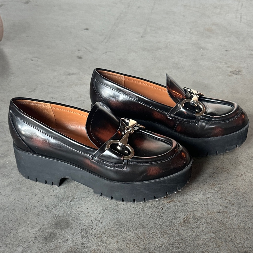 Women's Black and Brown Loafers